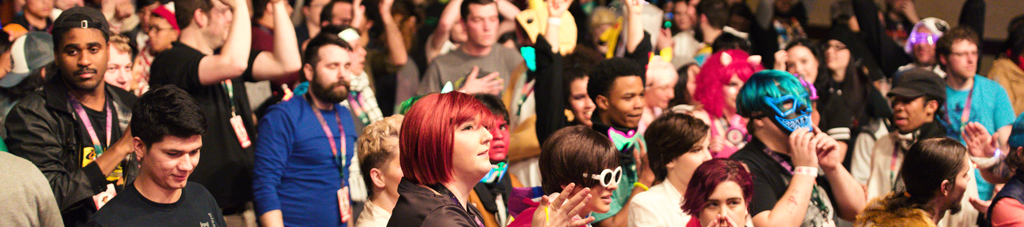 A lively crowd attending Ohayocon